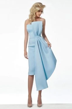 Jovani - 65040 Bow Accent Strapless Knee Length Cocktail Dress 5 Jovani - 65040 Bow Accent Strapless Knee Length Cocktail Dress