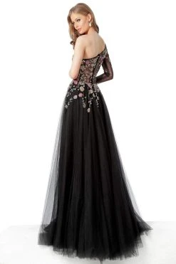 Jovani - 66344 Asymmetric Sequined A-Line Dress