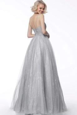 Jovani - 67051 Beaded Lace Bodice Glitter Tulle Ballgown