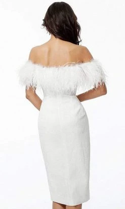 Jovani - 67118 Fringe Off Shoulder Cocktail Dress