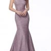 Jovani - 67650 Stretch Glitter Mermaid Dress With Sweep Train 1 Jovani - 67650 Stretch Glitter Mermaid Dress With Sweep Train