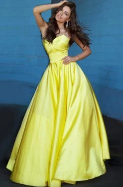 Jovani - 67847 Strapless Sweetheart Neckline Satin A-Line Prom Gown 9 Jovani - 67847 Strapless Sweetheart Neckline Satin A-Line Prom Gown