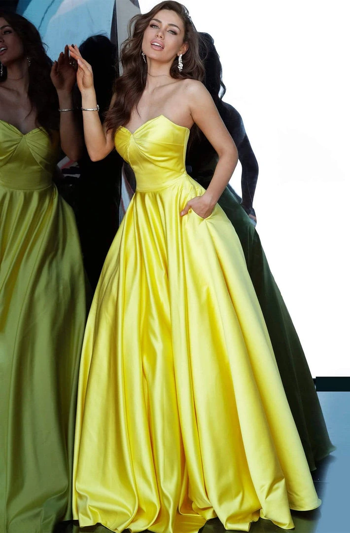 Jovani - 67847 Strapless Sweetheart Neckline Satin A-Line Prom Gown 6 Jovani - 67847 Strapless Sweetheart Neckline Satin A-Line Prom Gown