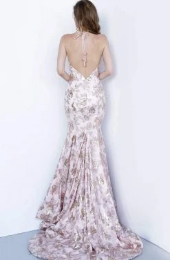 Jovani - 68708 Embellished Deep V-neck Trumpet Dress 5 Jovani - 68708 Embellished Deep V-neck Trumpet Dress