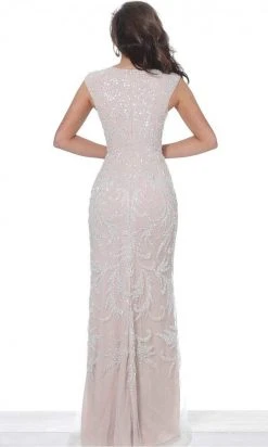 Jovani - 8102 Sequin Embellished Plunging V Neck Dress