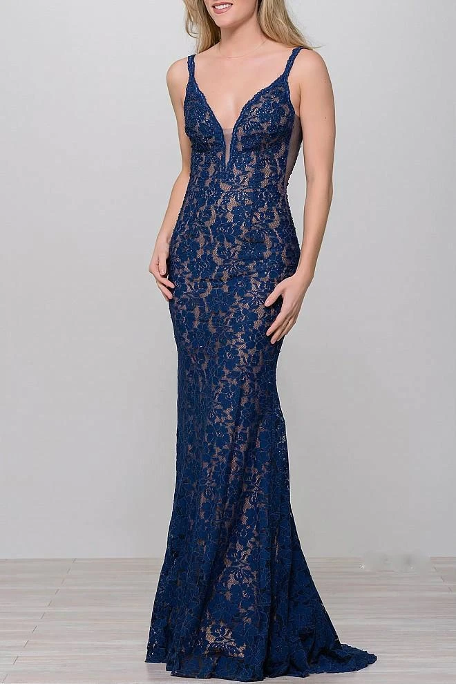 Jovani - Fitted Lace Prom Dress 48994 8 Jovani - Fitted Lace Prom Dress 48994