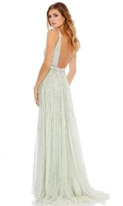 Mac Duggal - 10700 Sequined Deep V Neck A-Line Gown 6 Mac Duggal - 10700 Sequined Deep V Neck A-Line Gown