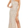 Mac Duggal - 10729 Sequined Asymmetric Sheath Dress 2 Mac Duggal - 10729 Sequined Asymmetric Sheath Dress