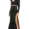 Mac Duggal - 10736 Puffed Long Sleeve Sheath Gown