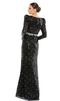 Mac Duggal - 10736 Puffed Long Sleeve Sheath Gown