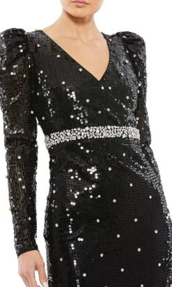 Mac Duggal - 10736 Puffed Long Sleeve Sheath Gown