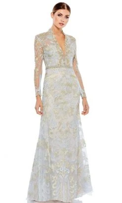 Mac Duggal - 11165 Beaded High Collar Trumpet Gown