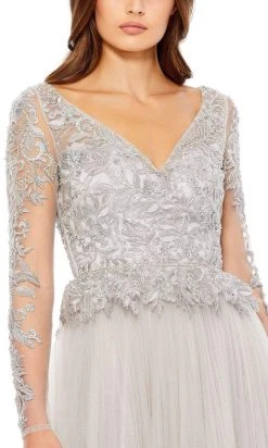 Mac Duggal - 11168 Embroidered Lace Illusion Long Sleeve A-Line Gown 8 Mac Duggal - 11168 Embroidered Lace Illusion Long Sleeve A-Line Gown