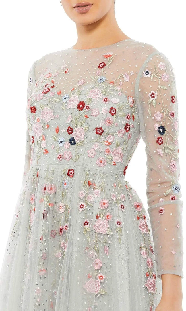 Mac Duggal - 11241 Embroidered Floral Tulle Gown 5 Mac Duggal - 11241 Embroidered Floral Tulle Gown