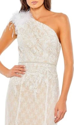 Mac Duggal 11317 - Asymmetric Lace Evening Gown