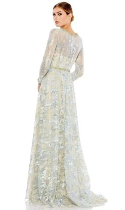 Mac Duggal - 12460 Jeweled Cuff Long Sleeve Lace Gown