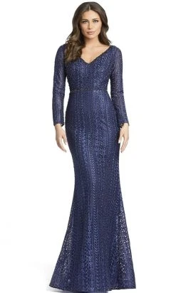 Mac Duggal 20271 - Embroidered Long Sleeve Evening Dress