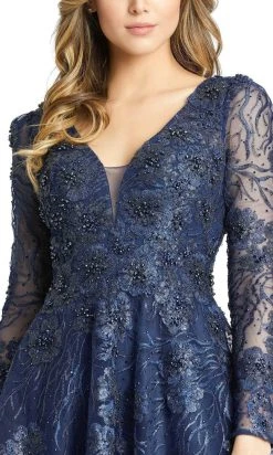 Mac Duggal 20286 - Long Sleeve Beaded Lace Cocktail Dress 10 Mac Duggal 20286 - Long Sleeve Beaded Lace Cocktail Dress