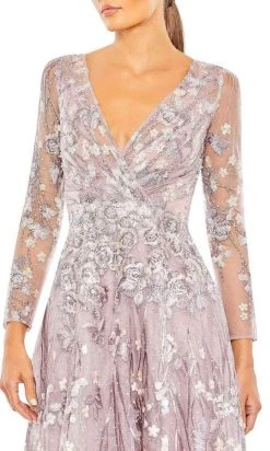 Mac Duggal 20402 - Long Sleeve Wrapped Bodice A-Line Dress 13 Mac Duggal 20402 - Long Sleeve Wrapped Bodice A-Line Dress