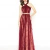 Mac Duggal - 40876R Halter Velvet A-Line Evening Gown