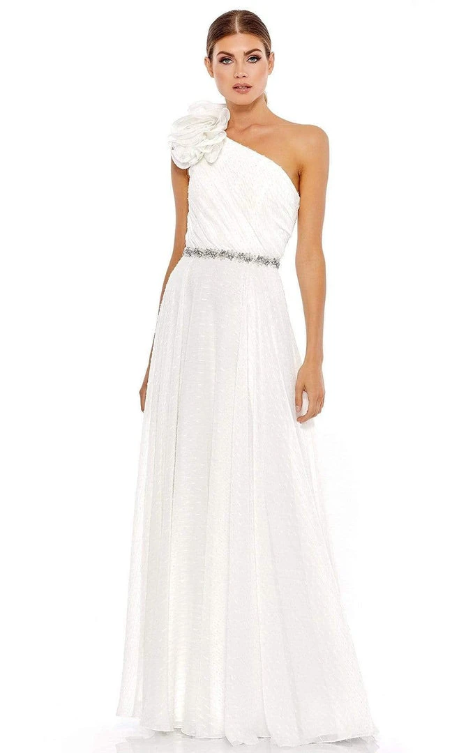 Mac Duggal - 49179 Floral Applique One Shoulder Dress 3 Mac Duggal - 49179 Floral Applique One Shoulder Dress