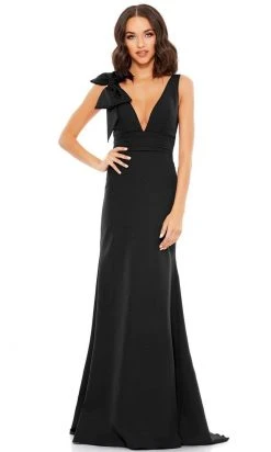 Mac Duggal - 49454 Deep V Neck Dress With Bow 9 Mac Duggal - 49454 Deep V Neck Dress With Bow