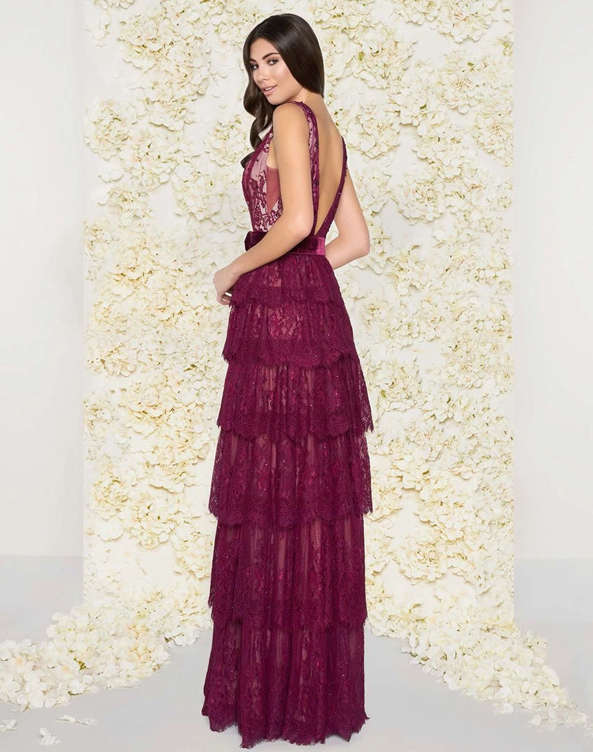 Mac Duggal - 50423D Deep V-Neck Column Gown 4 Mac Duggal - 50423D Deep V-Neck Column Gown