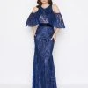 Mac Duggal - 50510D Beaded Velvet Cold Shoulder Evening Dress