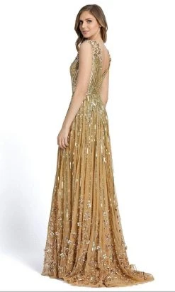 Mac Duggal - 5223 3D Floral Accent Sequin Embellished A-Line Gown