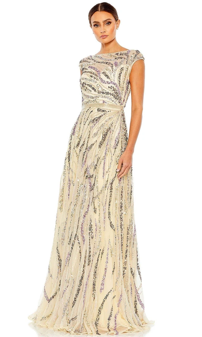 Mac Duggal 5445 - Cap Sleeve Beaded Evening Gown | Couture Candy 6 Mac Duggal 5445 - Cap Sleeve Beaded Evening Gown | Couture Candy