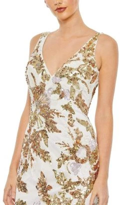 Mac Duggal - 5476 Metallic Floral Sequin Gown