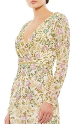 Mac Duggal - 5503 Sequined Floral Long Gown 7 Mac Duggal - 5503 Sequined Floral Long Gown
