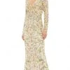 Mac Duggal - 5503 Sequined Floral Long Gown 1 Mac Duggal - 5503 Sequined Floral Long Gown