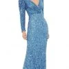 Mac Duggal - 5510 Sequined Long Sleeve Gown