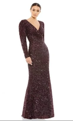Mac Duggal - 5510 Sequined Long Sleeve Gown