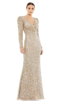 Mac Duggal - 5510 Sequined Long Sleeve Gown