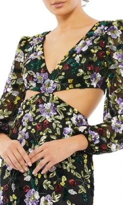 Mac Duggal 5566 - Floral Sequin Evening Gown | Couture Candy