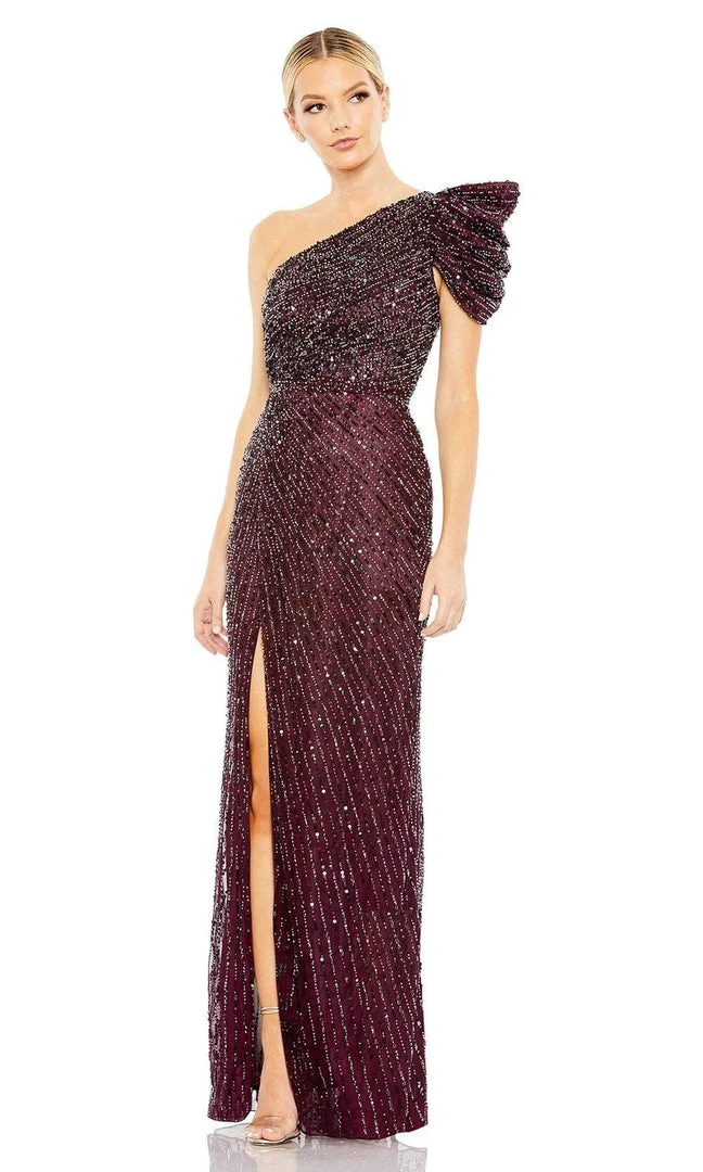 Mac Duggal - 5622 Draped Sleeve Sequin Gown 3 Mac Duggal - 5622 Draped Sleeve Sequin Gown