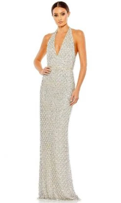 Mac Duggal 5678 - Halter Lattice Evening Dress
