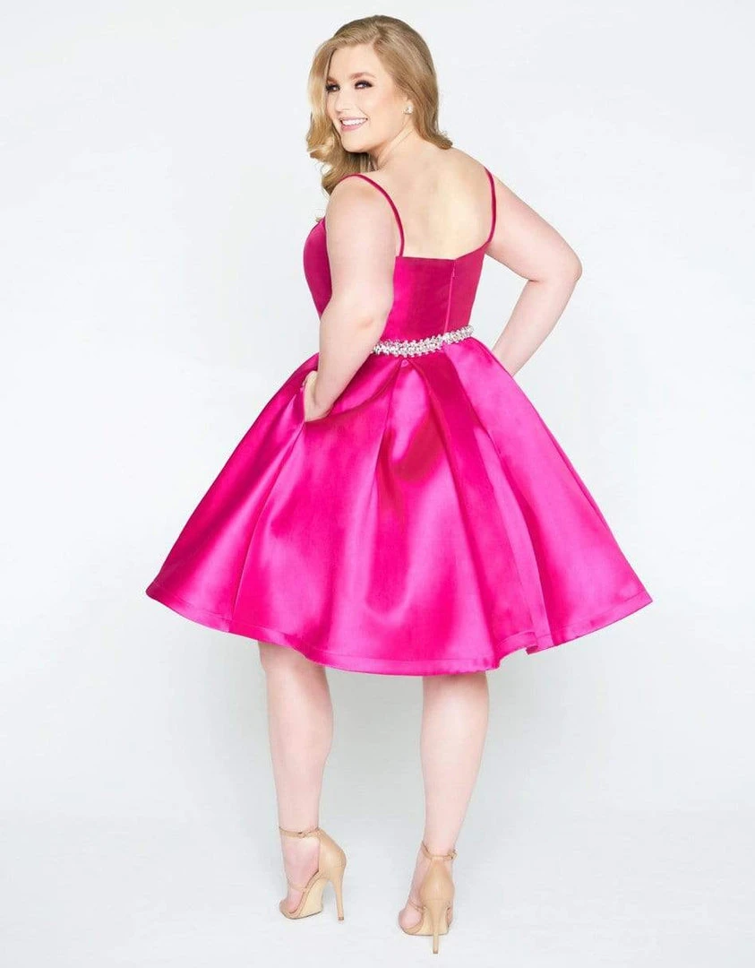 Mac Duggal - 67605F Vibrant Satin Beaded Waist Cocktail Dress 4 Mac Duggal - 67605F Vibrant Satin Beaded Waist Cocktail Dress