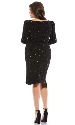 Mac Duggal - 67731 Beaded Polka Dot Sheath Dress