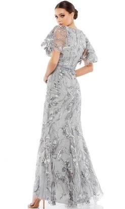 Mac Duggal 67908 - Embellished Short Bell Sleeve Long Dress