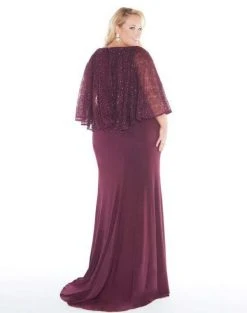 Mac Duggal - 77308F Embellished Cape-like V-neck Sheath Dress 6 Mac Duggal - 77308F Embellished Cape-like V-neck Sheath Dress