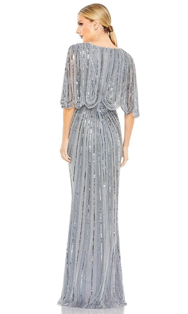 Mac Duggal 93583 - Short Bell Sleeves, Sequins, Full Back, Zipper Closure 4 Mac Duggal 93583 - Short Bell Sleeves, Sequins, Full Back, Zipper Closure