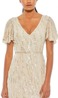 Mac Duggal 93591 - Plunging Neck Midi Dress 7 Mac Duggal 93591 - Plunging Neck Midi Dress