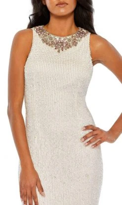 Mac Duggal - 93607 Sequined Tea Length Sheath Dress