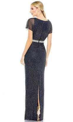 Mac Duggal 93678 - Beaded Short Sleeve Evening Gown