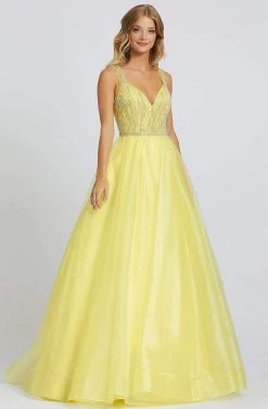 Mac Duggal Ballgowns - 12317H Sleeveless V Neck Beaded Bodice Ballgown