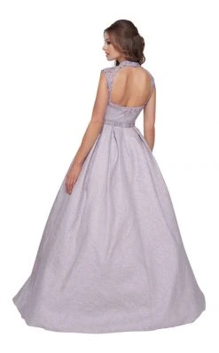 Mac Duggal Ballgowns - 40885H Metallic Floral Brocade Ballgown