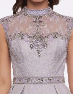 Mac Duggal Ballgowns - 40885H Metallic Floral Brocade Ballgown